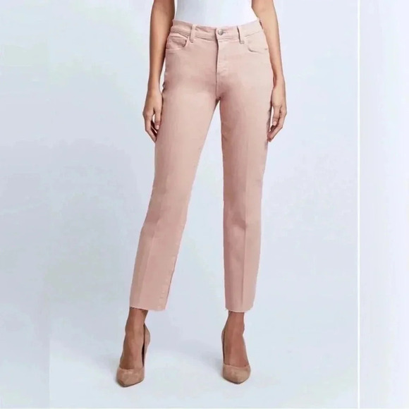 L'AGENCE Sada High Rise Cropped Straight Jeans in Dusty Pink Sz 28, 32 - Picture 1 of 10